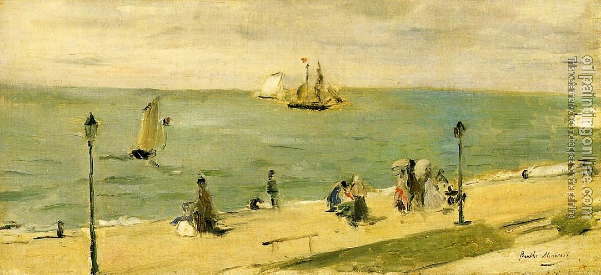 Morisot, Berthe - The Beach at Petit-Dalles